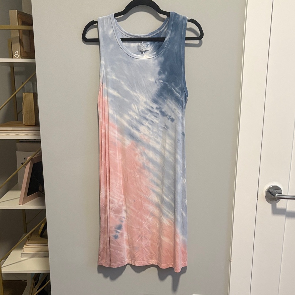 Thread & Supply Blue and Pink Tie Dye Dress